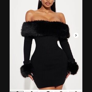 Fashion Nova Black Off-Shoulder Mini Dress